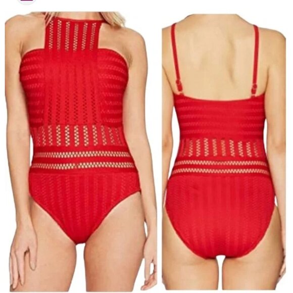 Kenneth Cole New York Other - KENNET COLE NY.Red Crochet One-Piece Swimsuit Womens Small Adjustable Straps